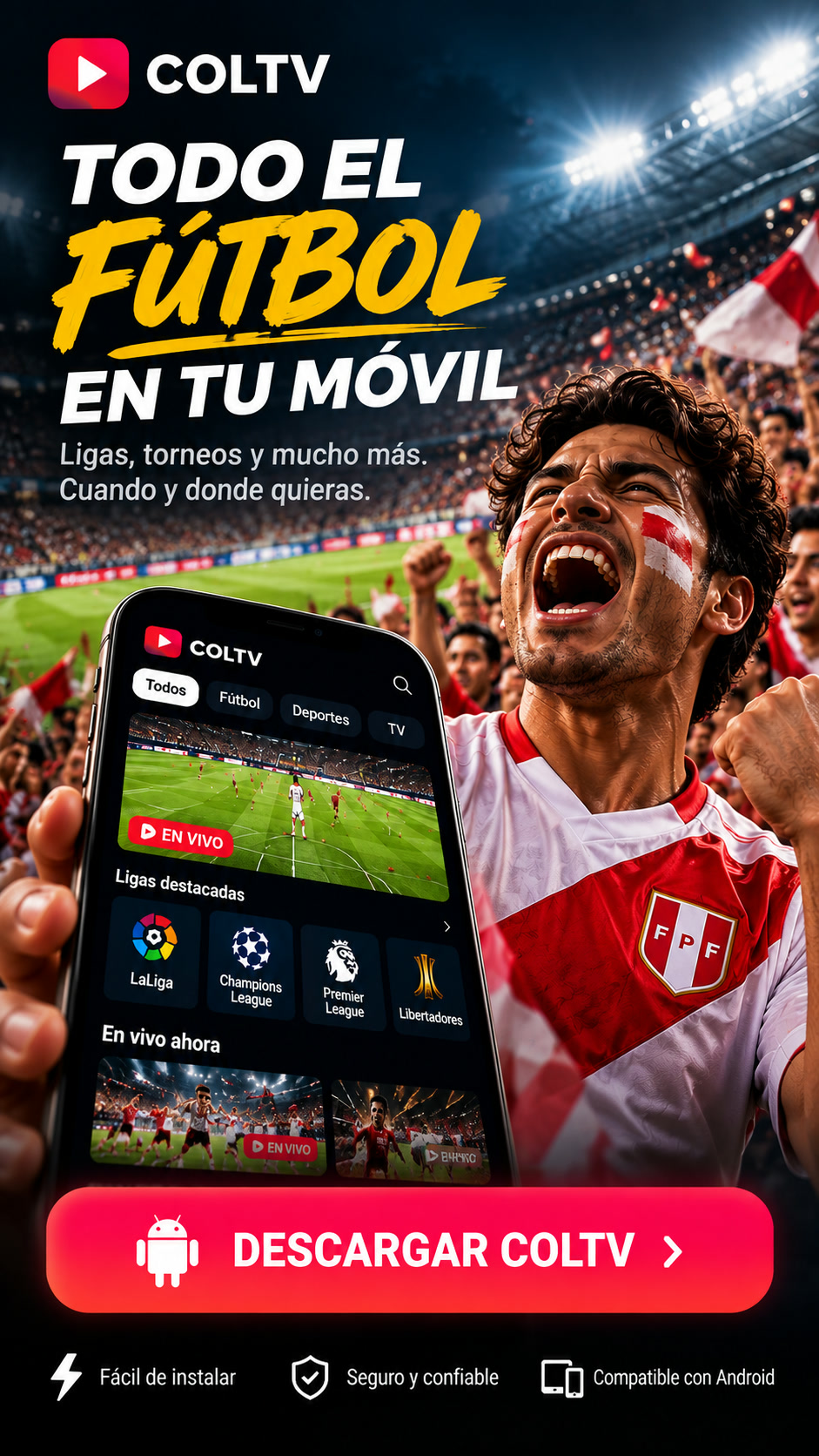 La emoción de un aficionado al fútbol con COLTV
